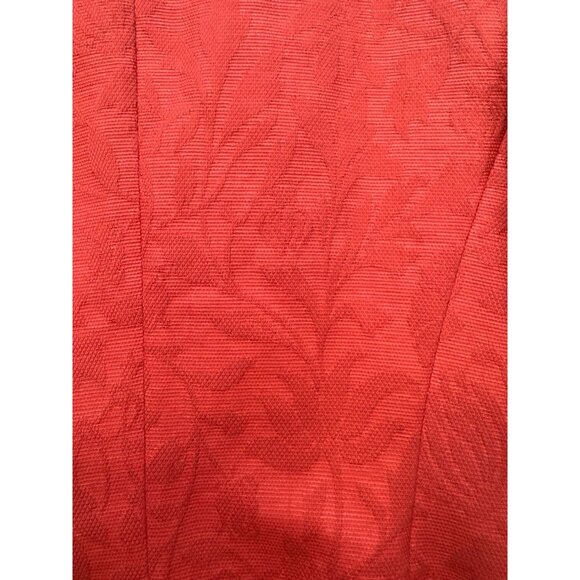 Talbots Womens Textured Jacket Size 12 Red Orange Italian Fabric Button Front - Picture 12 of 12